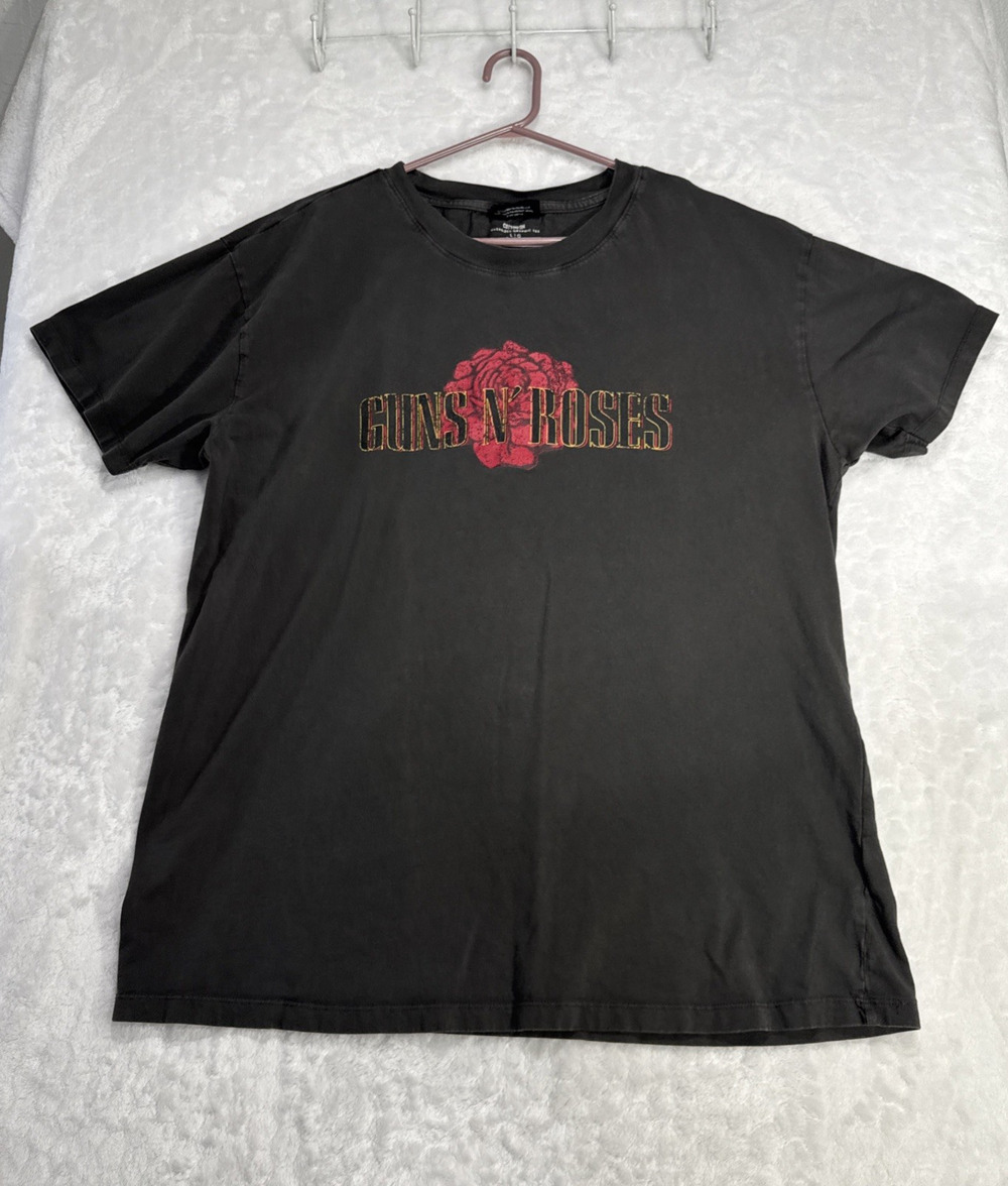 Cotton:on Guns N’ Roses Print Graphic Tee Womens L Charcoal Relaxed Fit T-Shirt